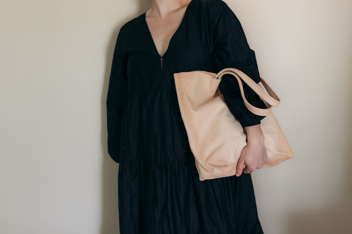 Vegetable Tanned Leather Tote Bag