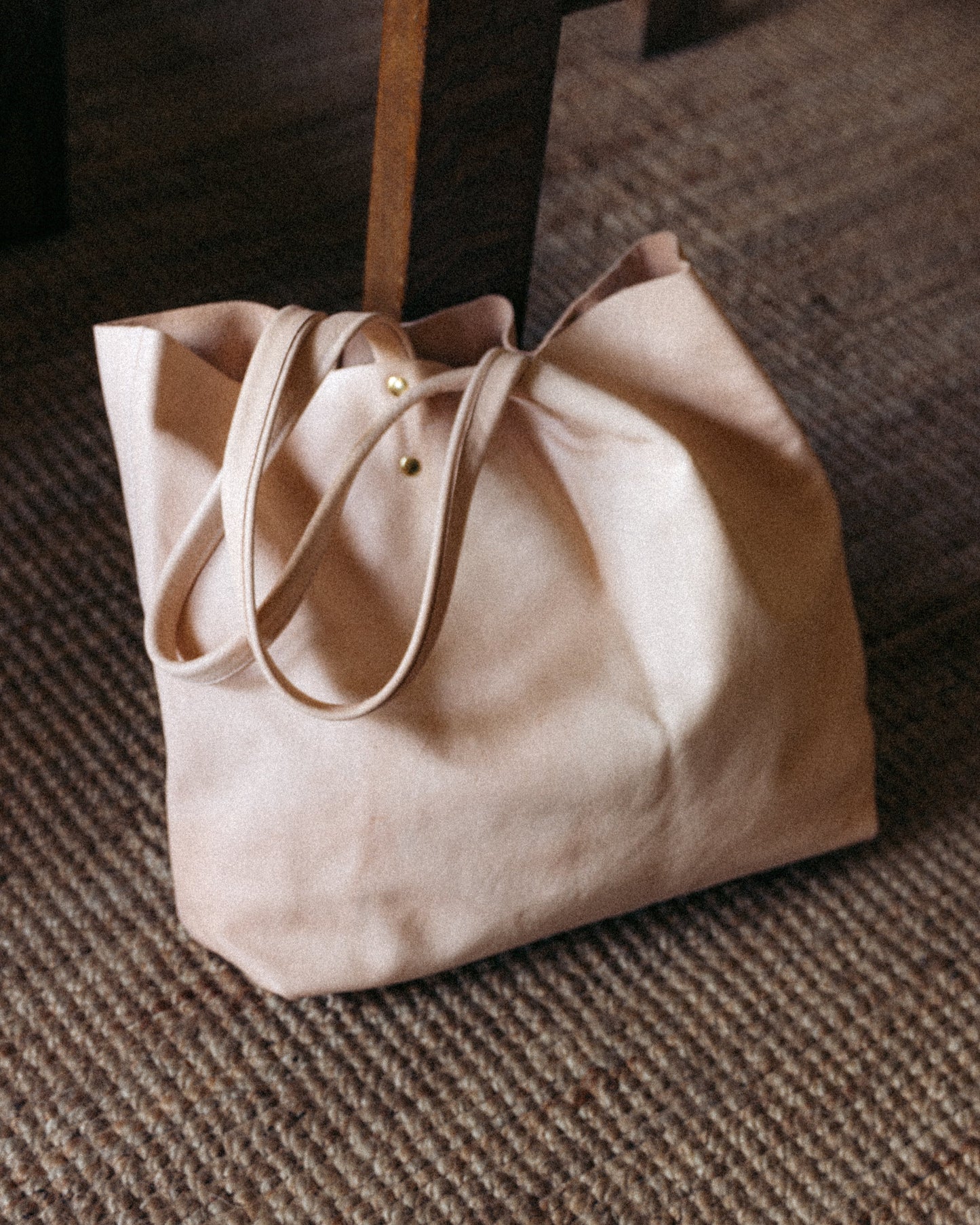 Vegetable Tanned Leather Tote Bag
