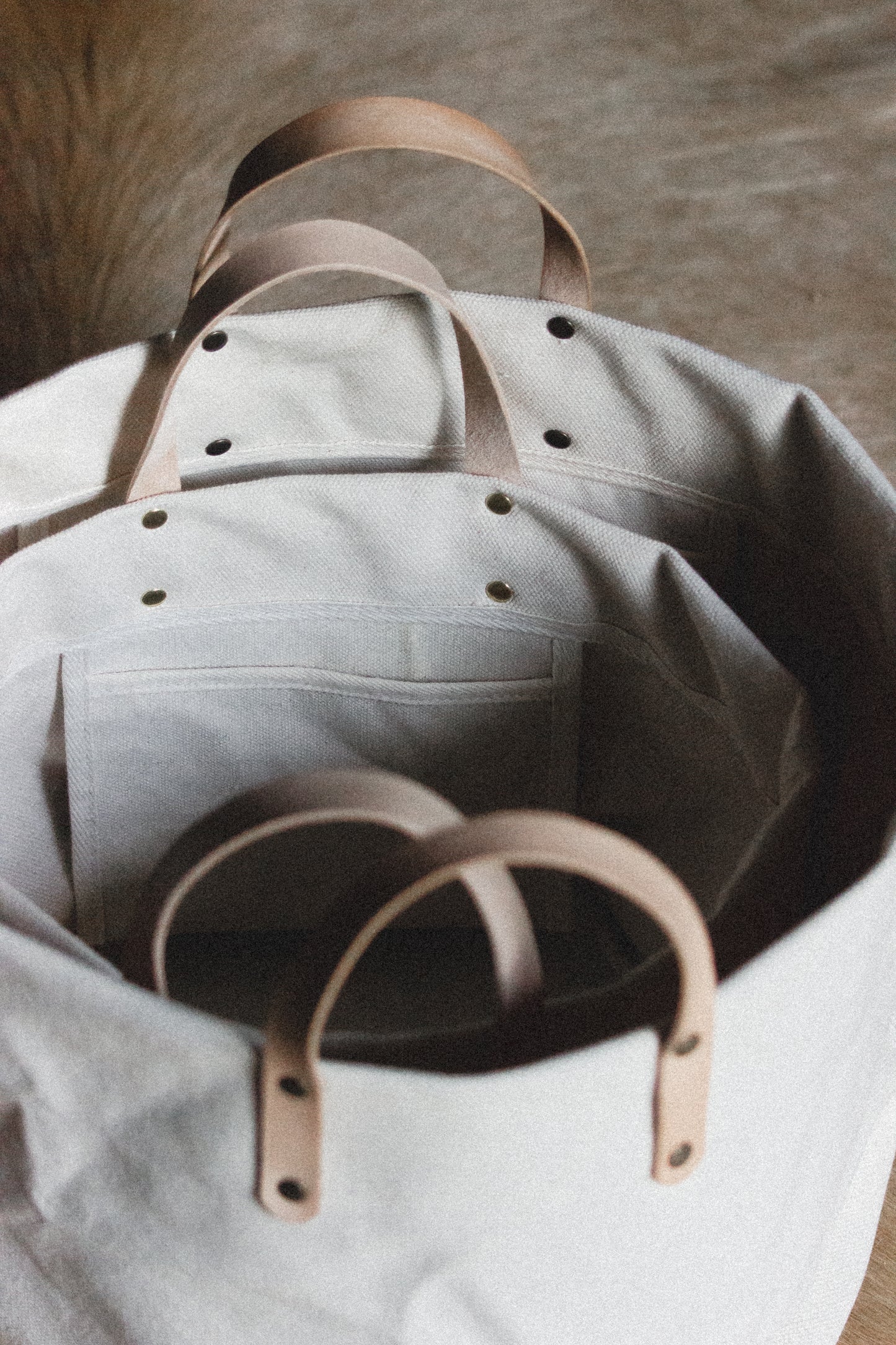 Oversized Canvas Bucket Bag