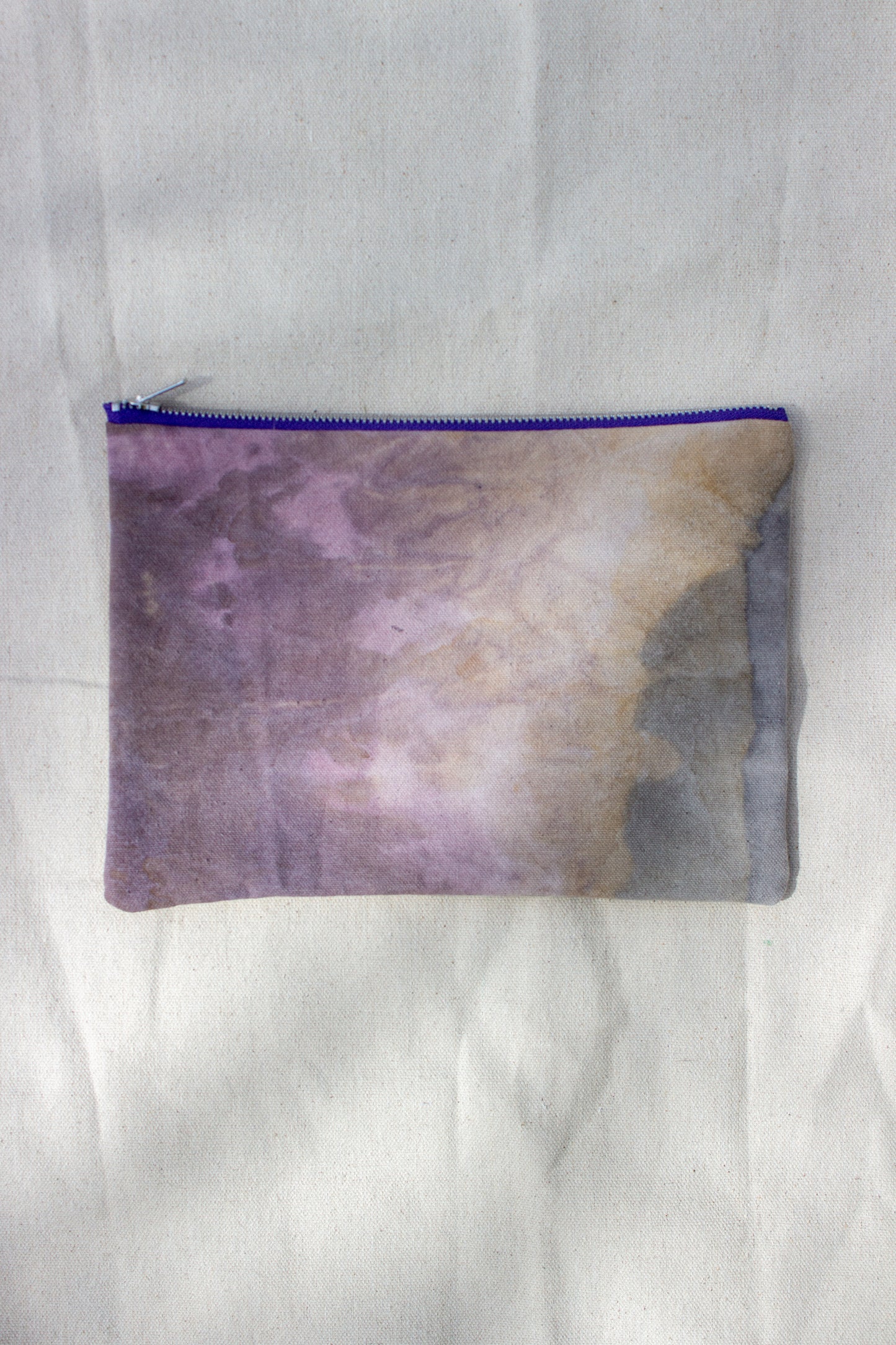 Botanical Dyed Natural Canvas Zip Clutch