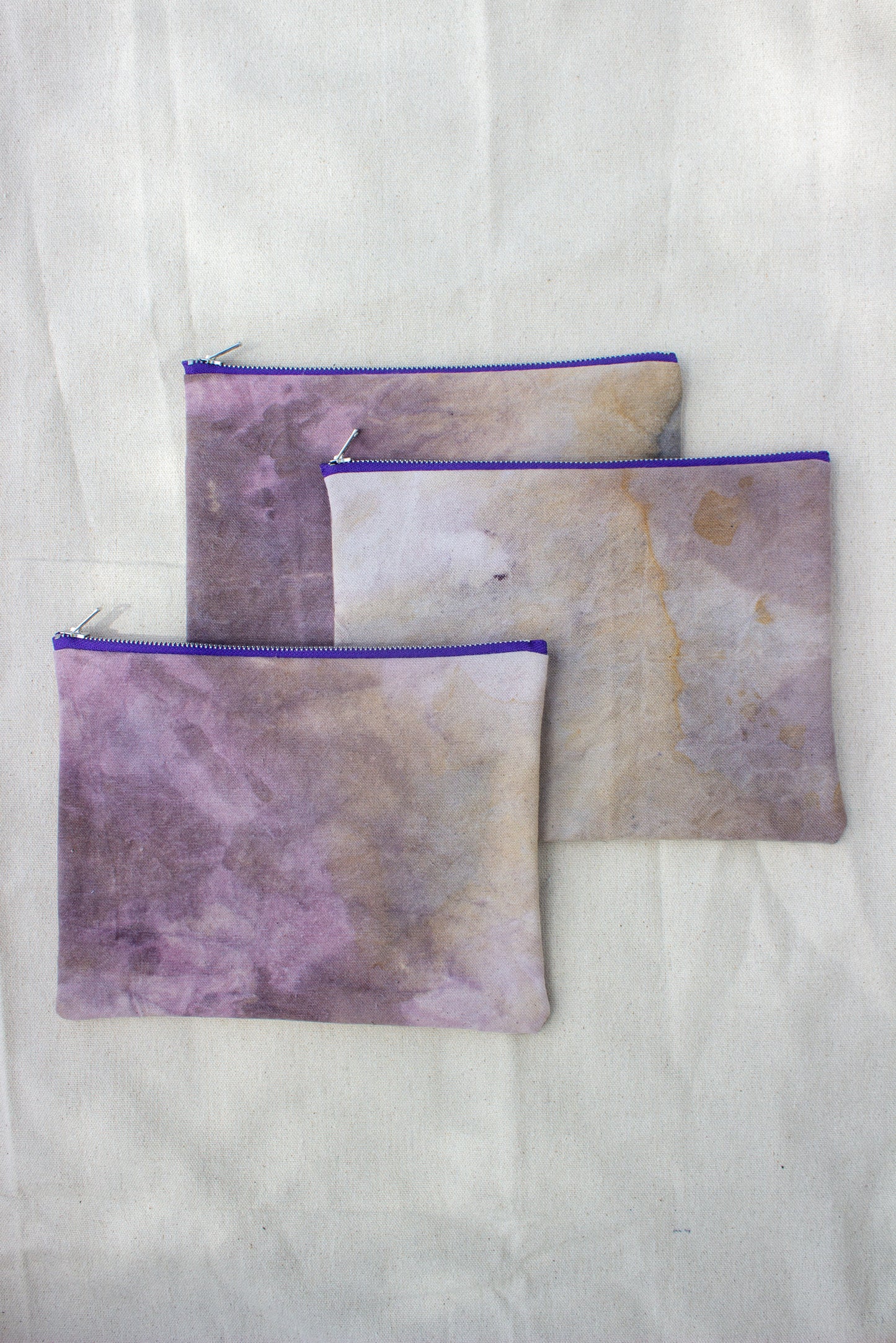 Botanical Dyed Natural Canvas Zip Clutch