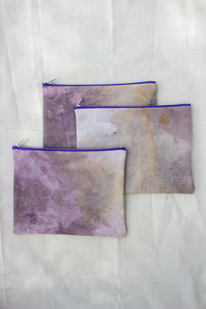 Botanical Dyed Natural Canvas Zip Clutch